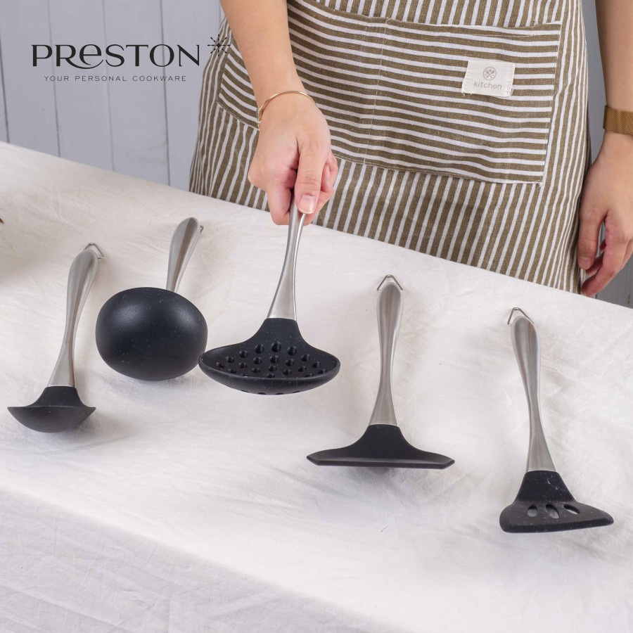 PRESTON COOKWARE SET SPATULA - Popula Set Spatula HITAM - Sutil Masak Silikon Food Grade / Spatula Silikon Set