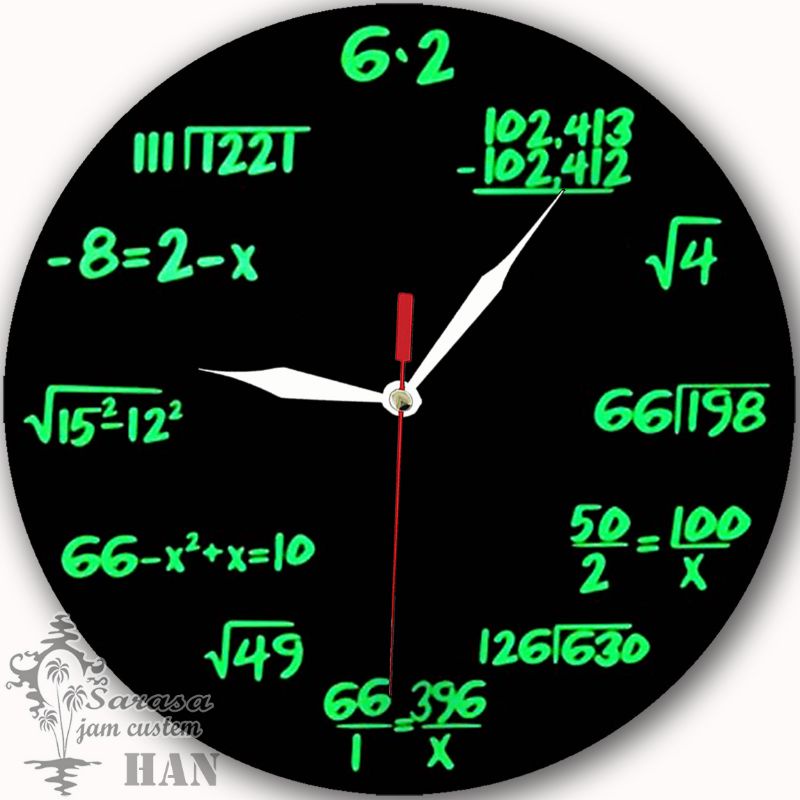 JAM DINDING CUSTOM RUMUS MATEMATIKA