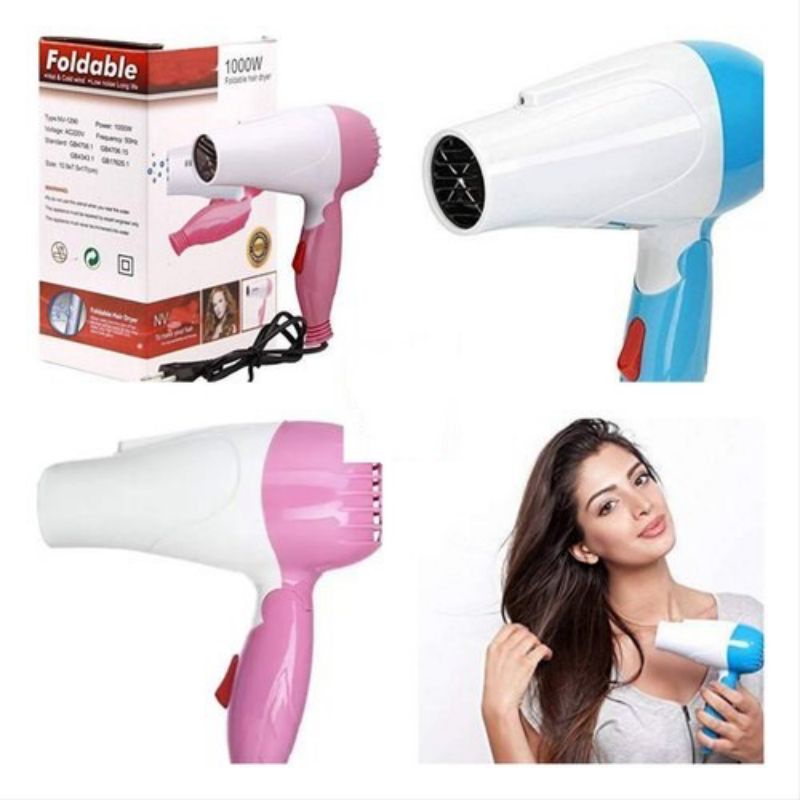 Hair Dryer Pengering Rambut Hairdrayer Mini Pengering Rambut Lipat