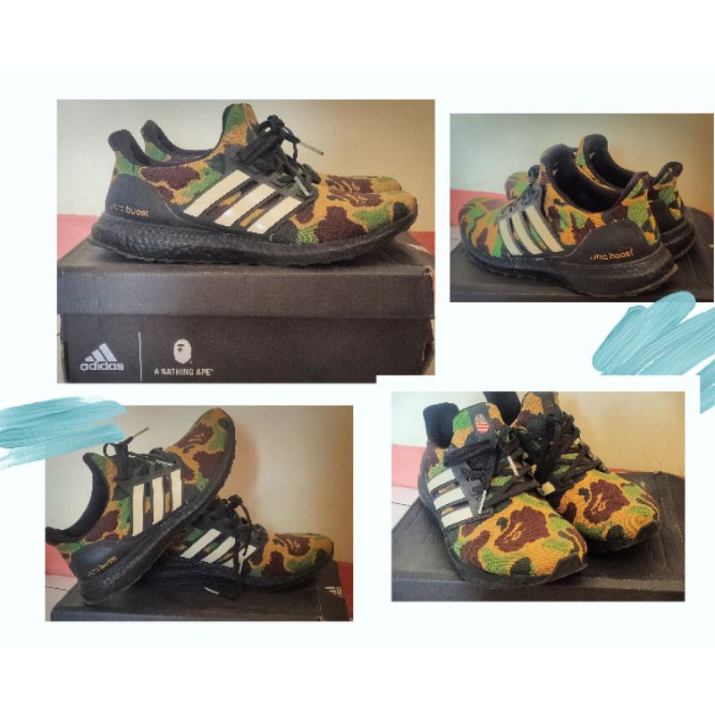 Sepatu Adidas Ultraboost 4.0 X BAPE green camo ORIGINAL