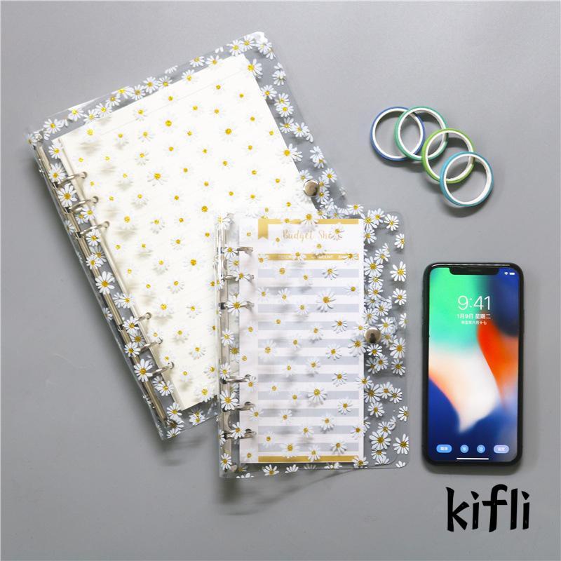 Buku Notebook / Catatan / Diary,A6,Cover PVC Transparan,Motif Bunga Daisy