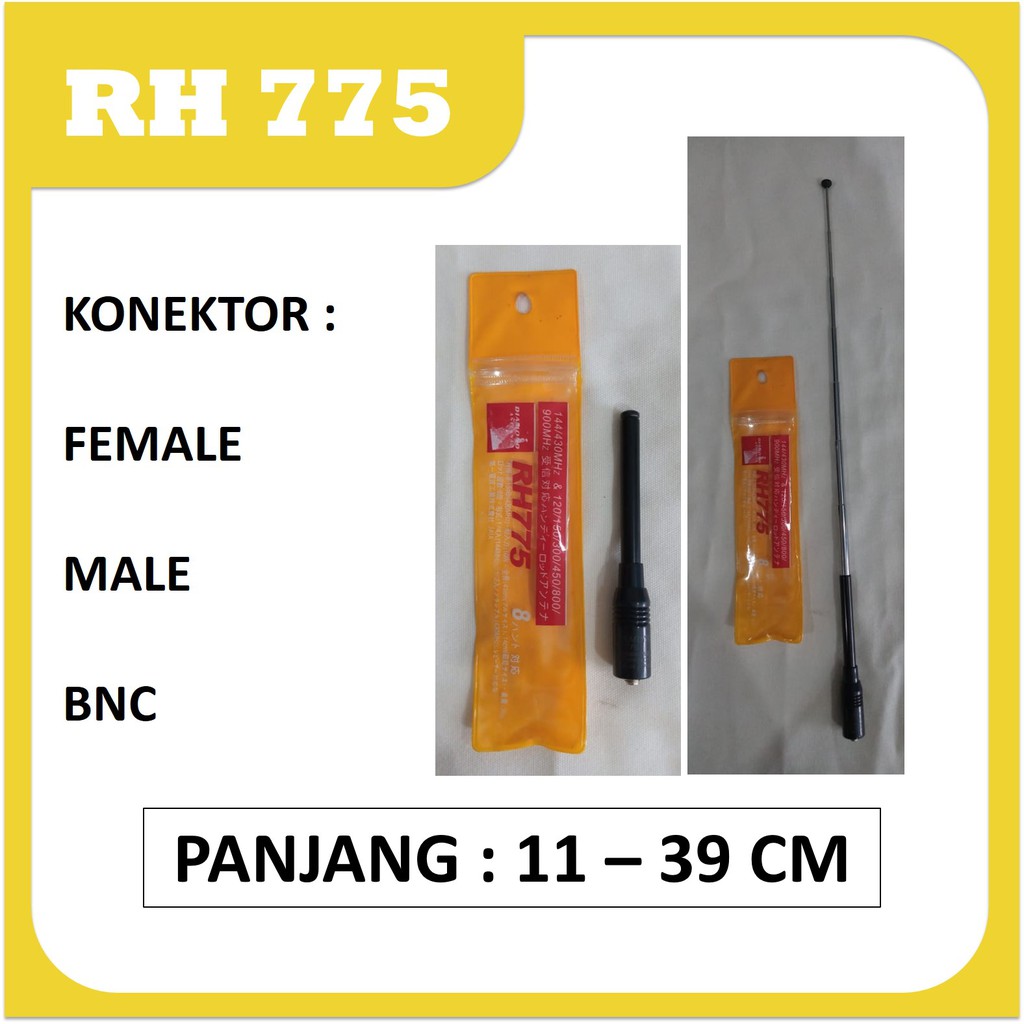 Antena ht diamond rh 775, Superstik Super stik stick Baofeng Dual band pendek tarik RH775 VHF UHF