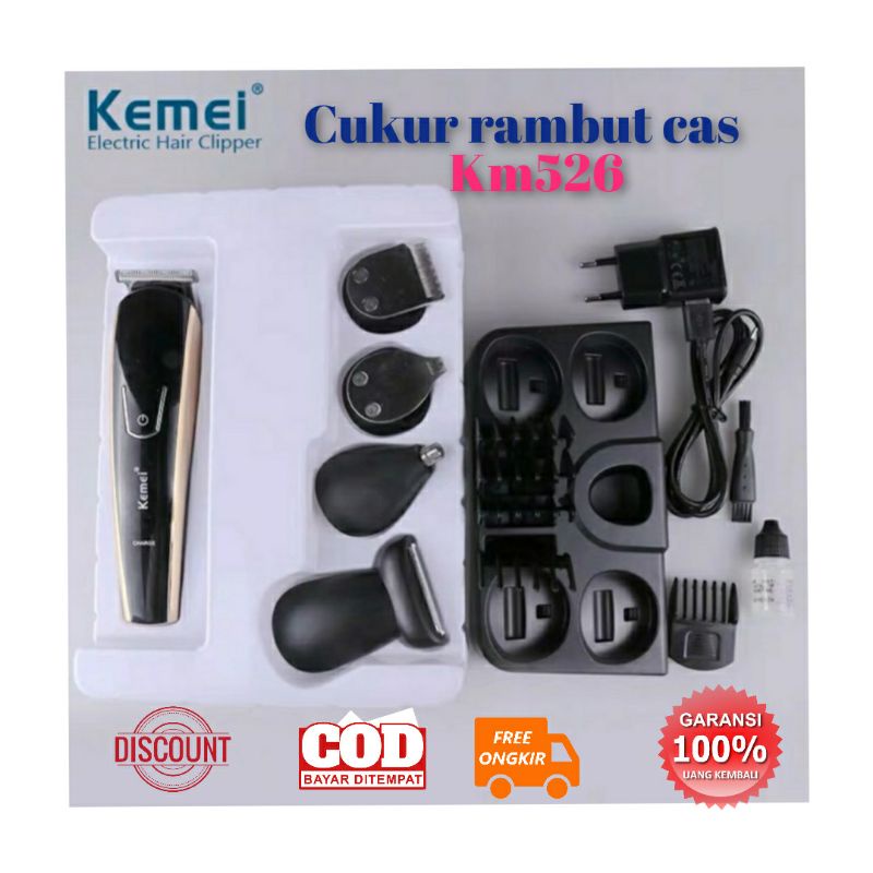 Alat Cukur Rambut Kumis Jenggot Cas Pria Km526 5in1 Hair cliper