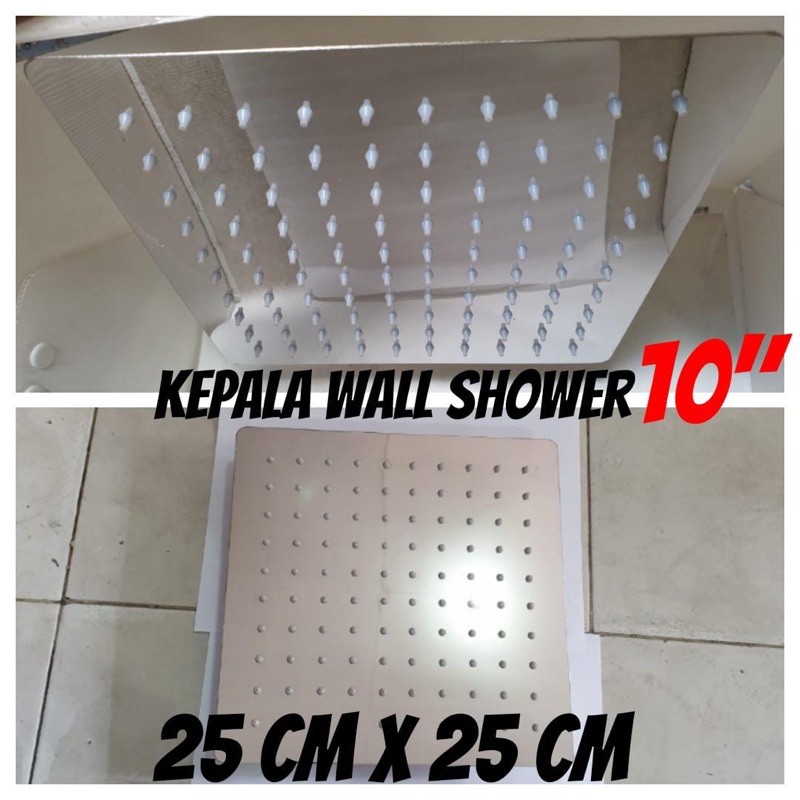 kepala shower tanam stainless 10in 25cm PROMO TERMURAH