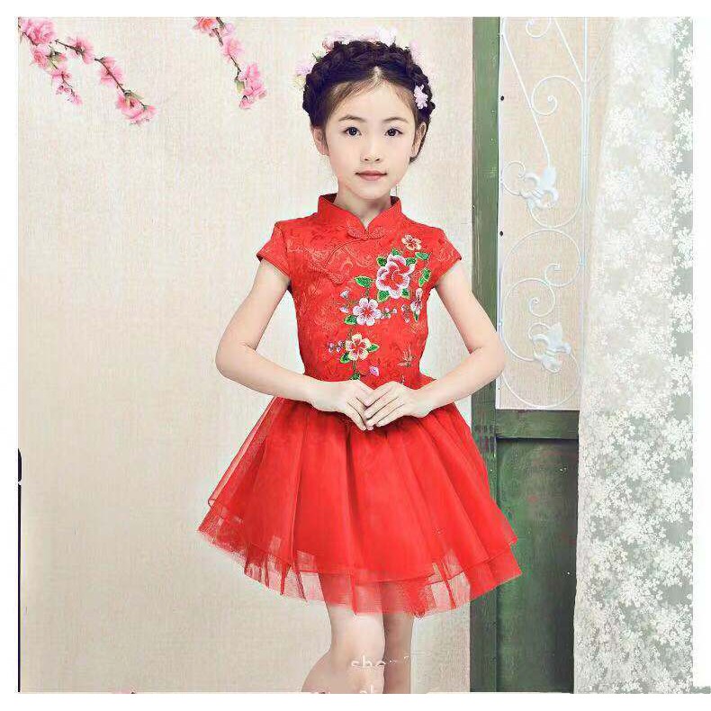 MOBASA OFFICIAL Dress Imlek Cheongsam Girl Anak cewe qualitas premium - BIG FLOWER