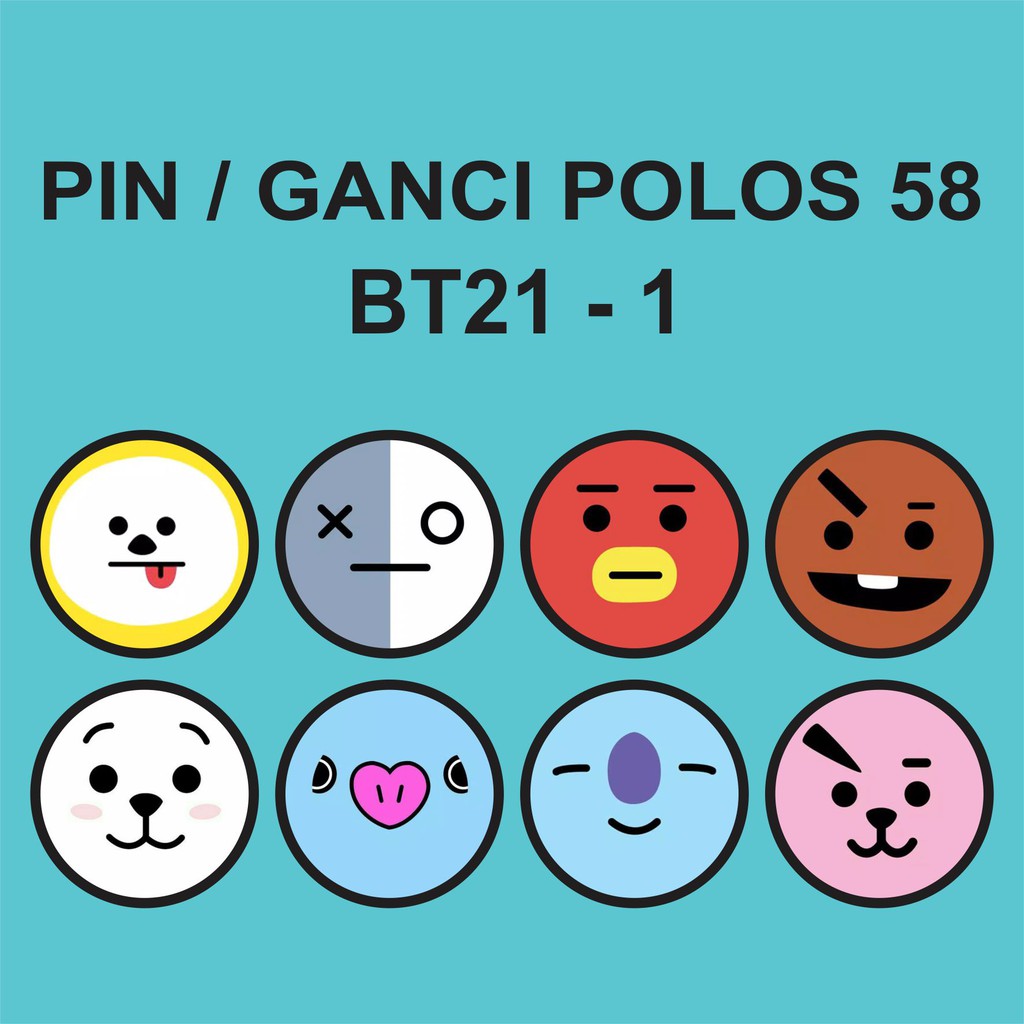 PIN / GANTUNGAN KUNCI POLOS 58 MM - BT21 - 1