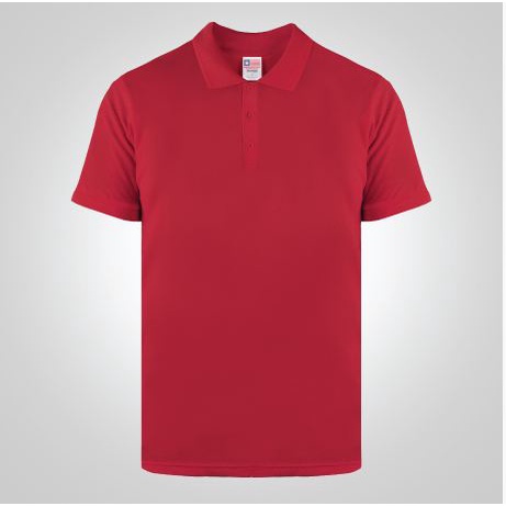 Baju Kaos Polo Polos Warna Red Bahan Katun