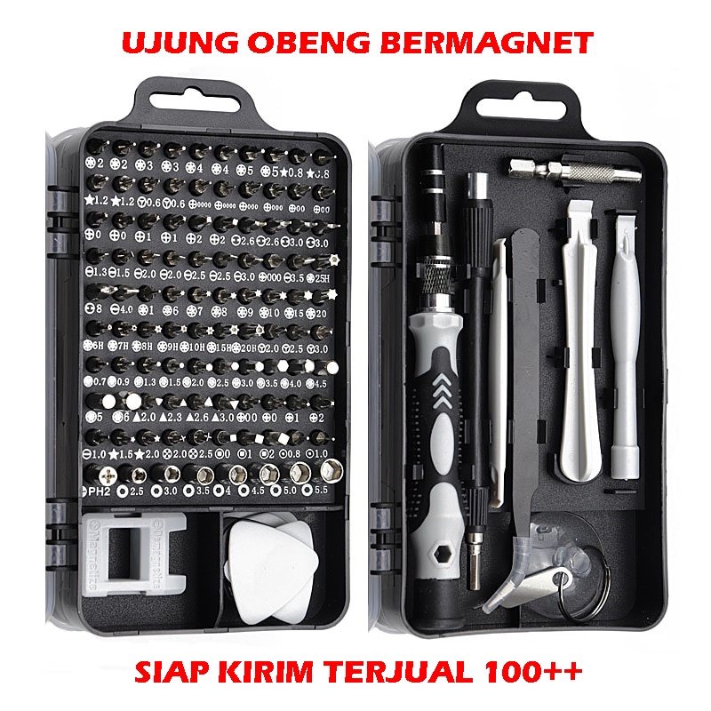 Obeng Set Reparasi Jam Smartphone Laptop 115 in 1 - Obeng Magnetic Hp Full Set