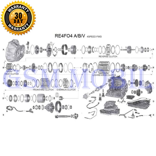 Packing Set Matic Cefiro Xtrail T30 RE4F04A-V 3139780X92 10006786