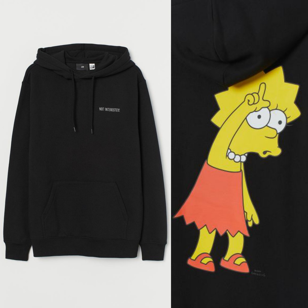 Jaket Hoodie H&M Not Interested The Simpsons Original - Pullover Hoodie HnM - Cewek Cowok