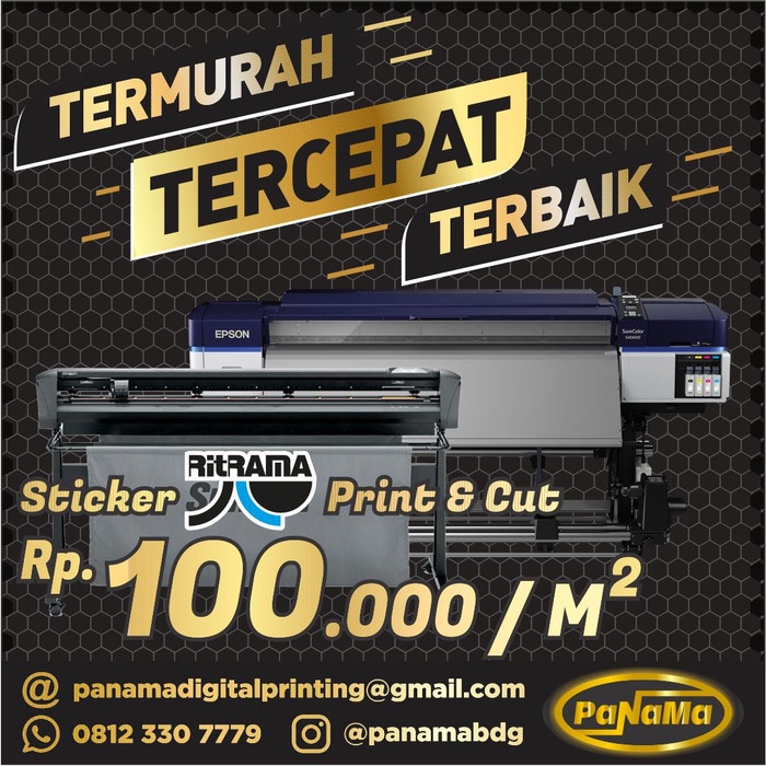 

(BISA COD) Print & Cut Sticker Ritrama, Print Cut Stiker Meteran Murah, Bandung - Tanpa Laminasi