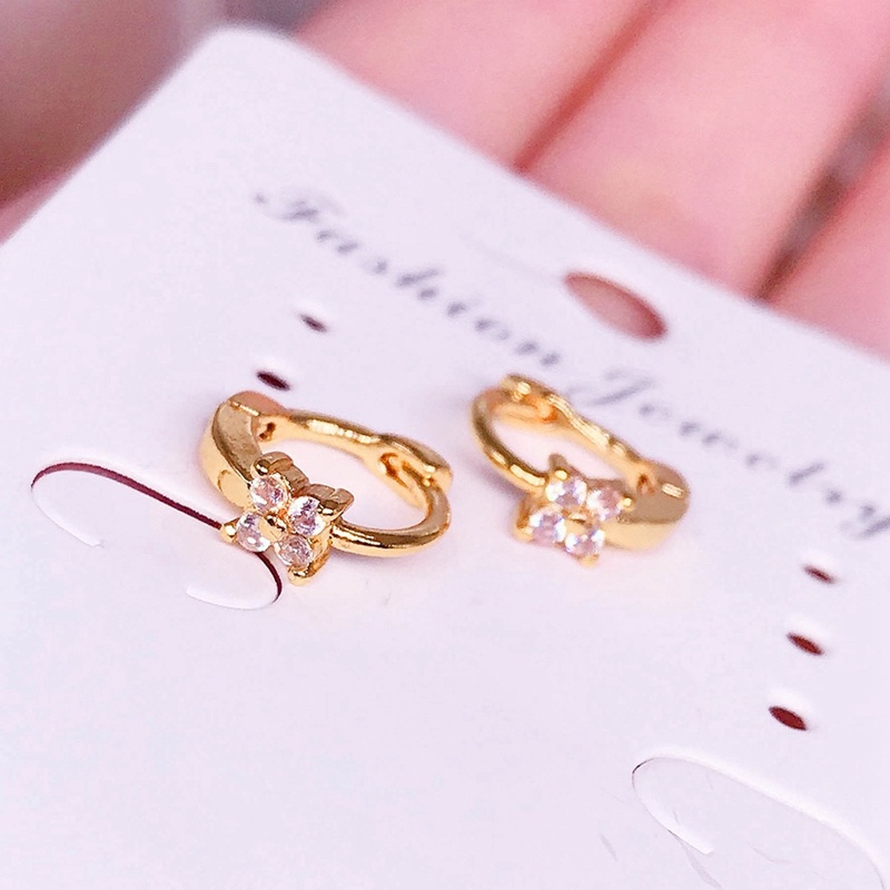 Fancyqube Anting Tusuk Sterling Silver 925 Bentuk V Desain Bunga Hias Zircon Untuk Wanita