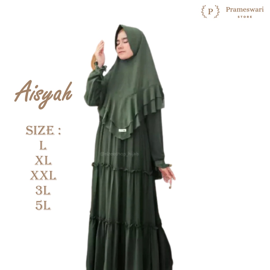Gamis Syari Jumbo Set Khimar  L XL XXL 3L 5L Busana Muslim Remaja LD 100 120 130 140 Baju Muslimah S