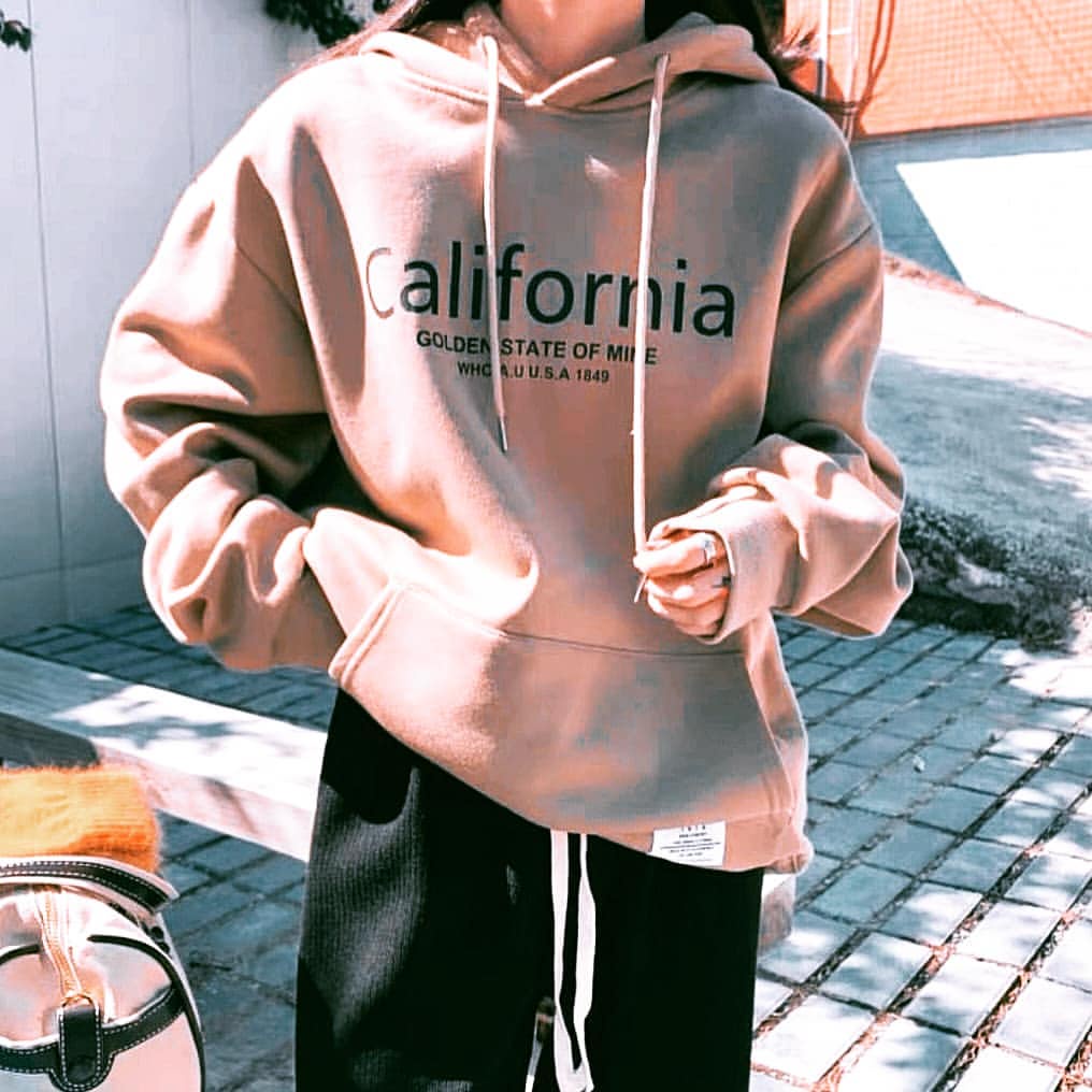 Hoodie Wanita Califfornia Bahan Fleece