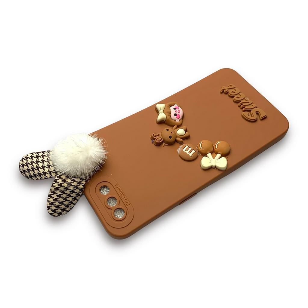 Softcase Candy dengan Boneka 3D untuk Oppo A3s - Sweetacase.id - Casing Lucu - Kesing Cewek - Casing Lembut - Case Bening - Lucu - Gemoy Transparan Bumper