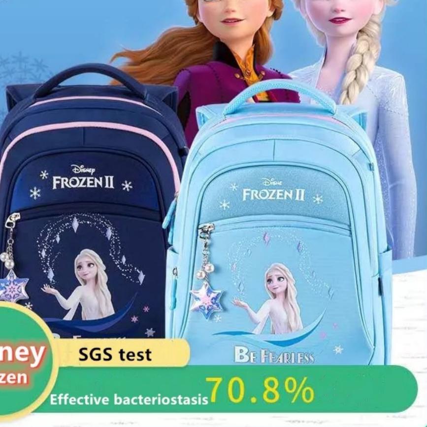 DISKON  7.7 Tas Wanita Tas Sekolah Disney Frozen untuk Anak Perempuan Elsa Anna Ransel Ori Bahu Sisw