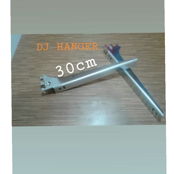 Daun Brecket Kayu/Triplek 30cm | Ambalan Rak Display Chrome