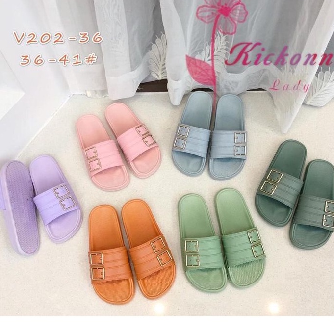 Sandal Jelly Selop Karet XAVIER Gesver Double / Sandal Import V202 - 7 NEW