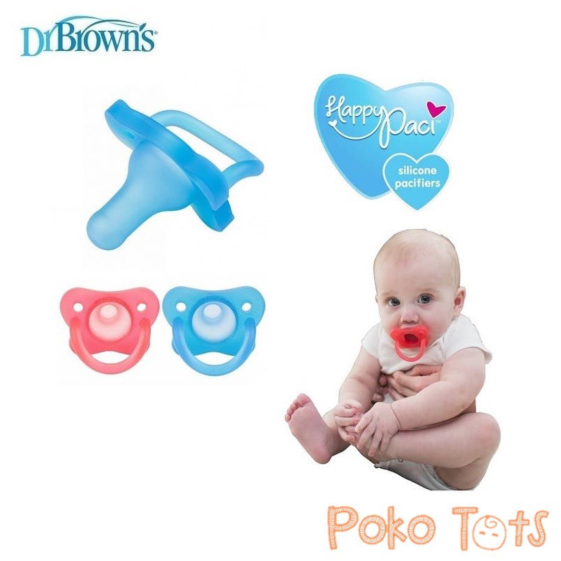 Dr. Brown's Happy Paci 0m+ Silicone Soother Pacifier Empeng Dr Browns WHS