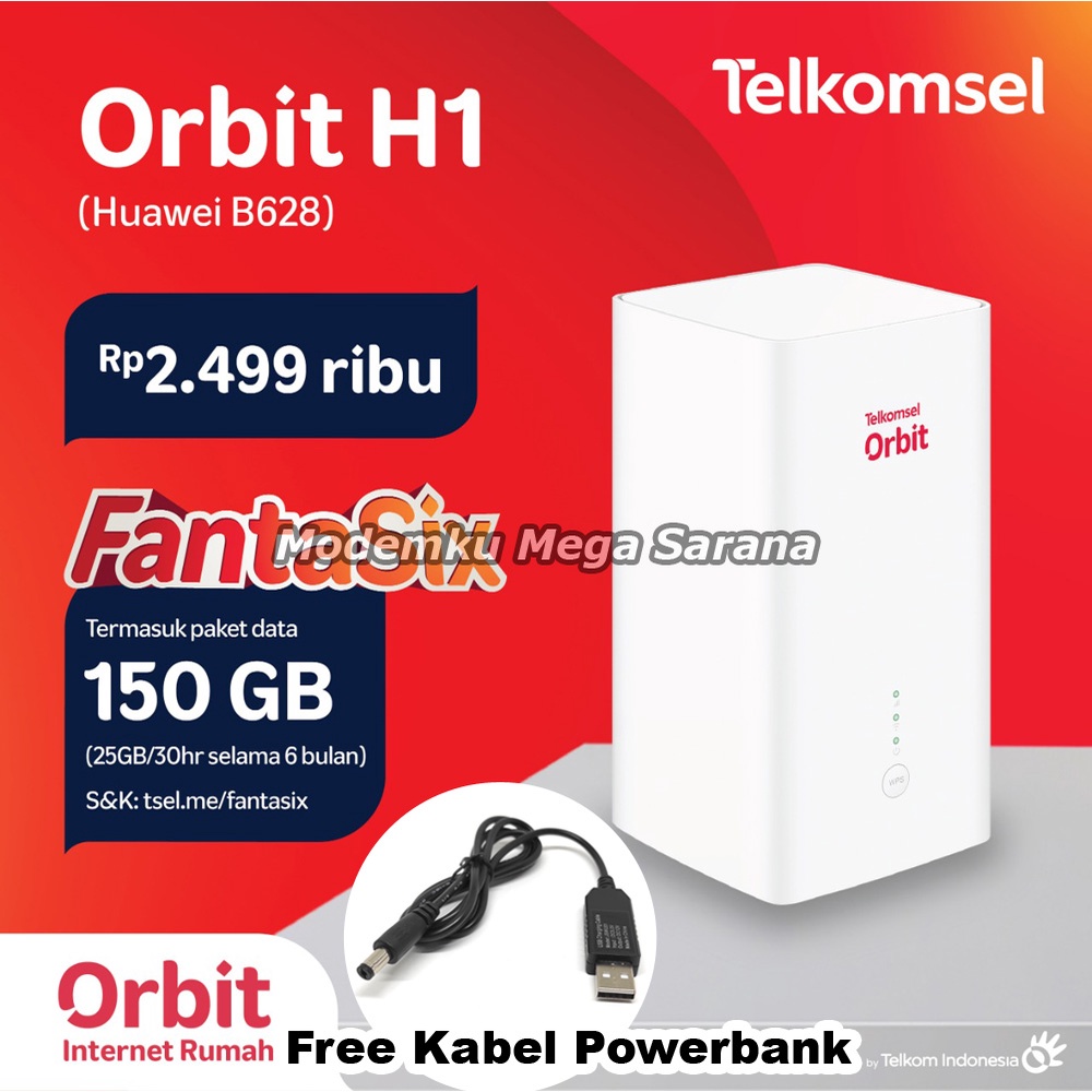 Telkomsel Orbit Max H1 Huawei B628 Modem Router Wifi 4G LTE CAT12