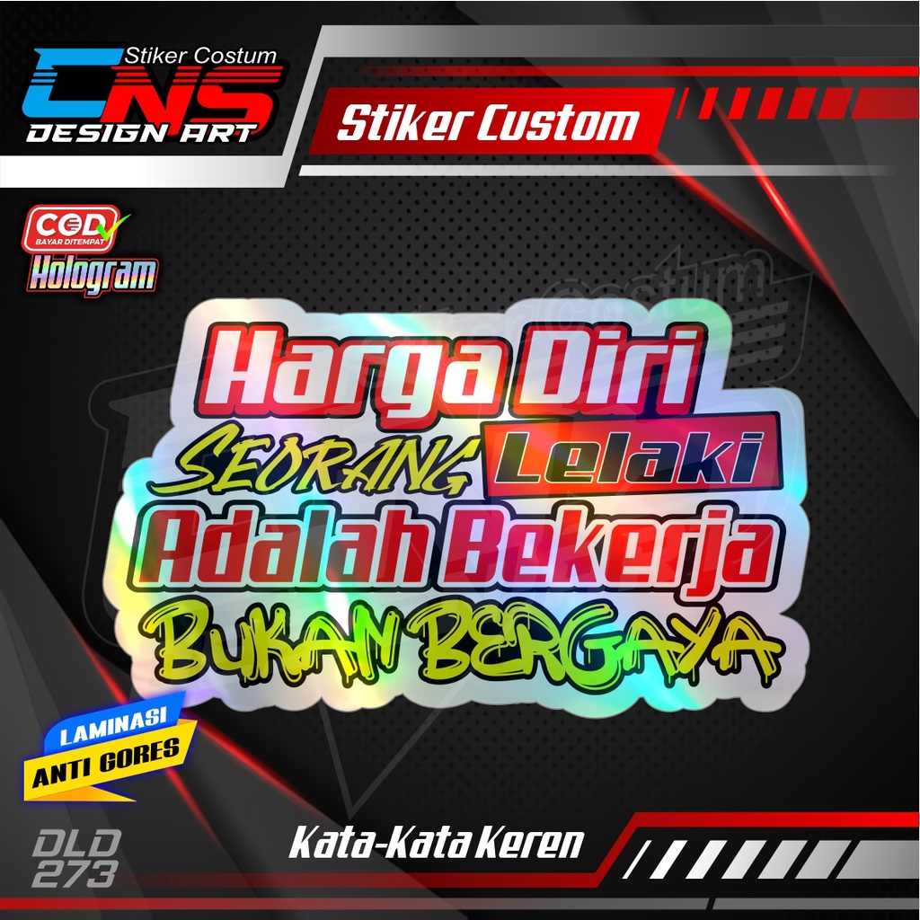 Jual Stiker HOLOGRAM Kata-Kata Keren/Bijak/Motivasi u…