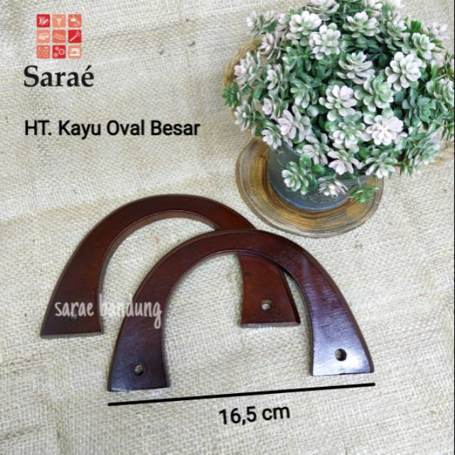 Handle Tas Kayu Oval Besar