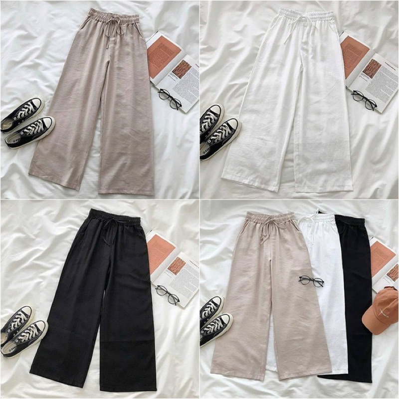 Zunna Pants Widi Pants Kulot Linen Premium Laura Slim Kulot Linen SEOUL Pusatgrosir_solo