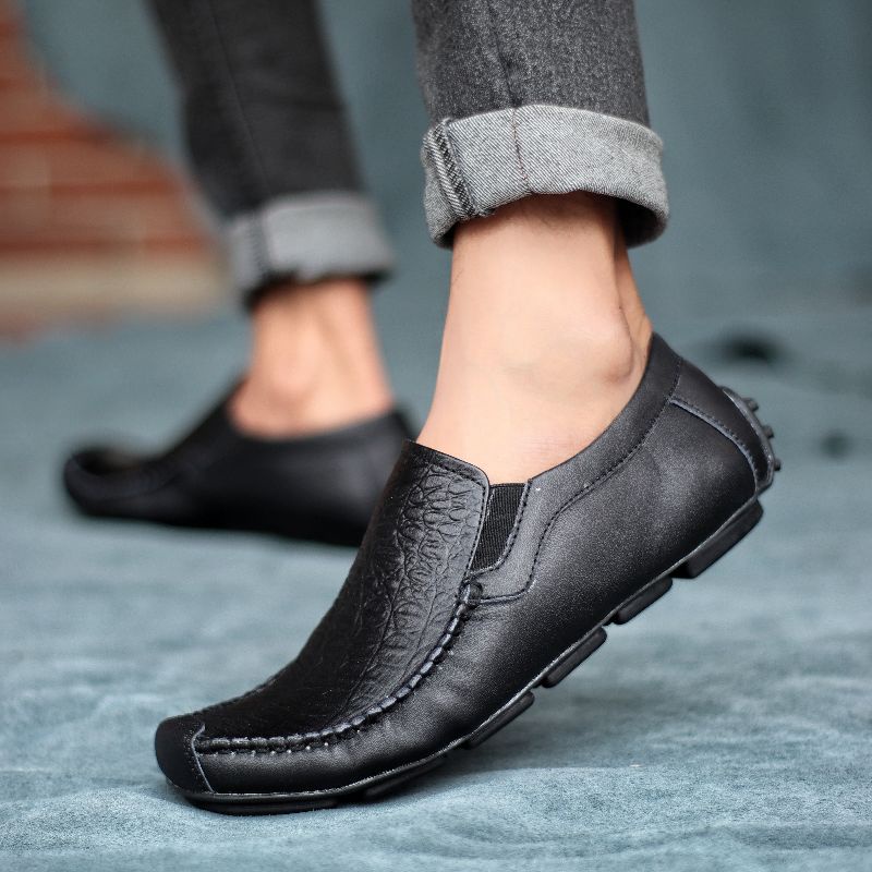 ABRHM X ASBUL Sepatu Slip On Pria Sepatu Casual Kulit Asli Sepatu Pria Casual Anti slip Cowok/Cowo Sepatu Kasual slop kantor kondangan moccasin cassual