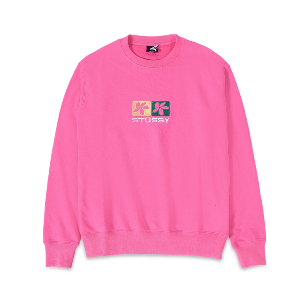 Stussy 2 Flower Applique Sweatshirt Pink