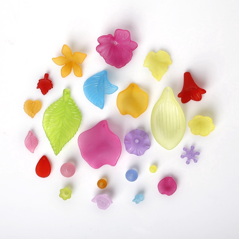 20/100pcs Mixed Trumpet Flower Frosted Acrylic Plastic Beads Caps for DIY Bracelet Necklace Making Jewelry Findings Wholesale