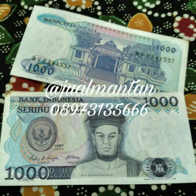 Uang Kuno 1000 rupiah 1987 Sisingamangaraja