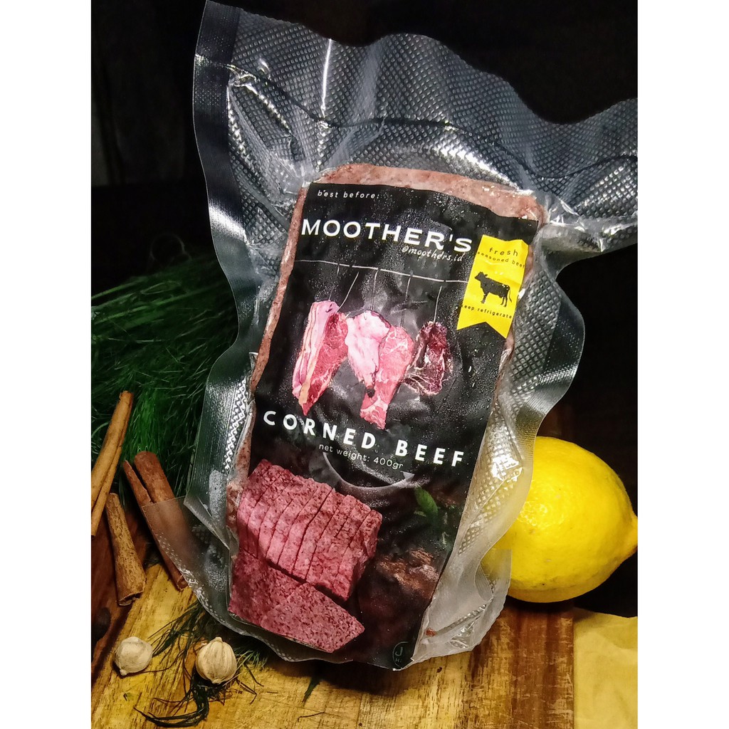 

Kornet Sapi-Kornet Daging Sapi Moother's Corned Beef - 400 gram