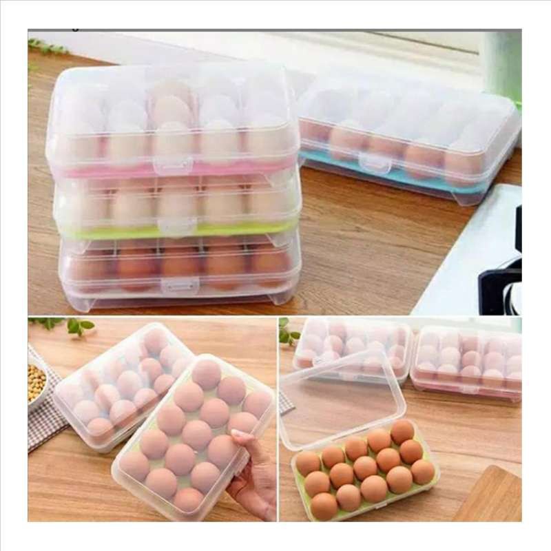 Egg Box Atau Box Telur - Tempat Penyimpanan Telur isi 15 Sekat - Box Telur 15 Pcs Penghemat Tempat