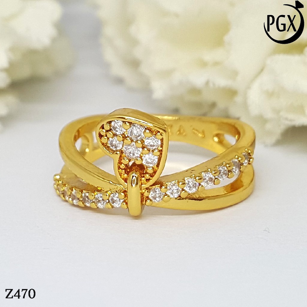 PGX Cincin Xuping Wanita Lapis Emas Aksesoris Perhiasan Fashion Premium - Z470