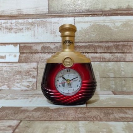 Jam Beker/wake-er/weker alarm model botol Cognag Martell minuman alkohol vintage lucu unik