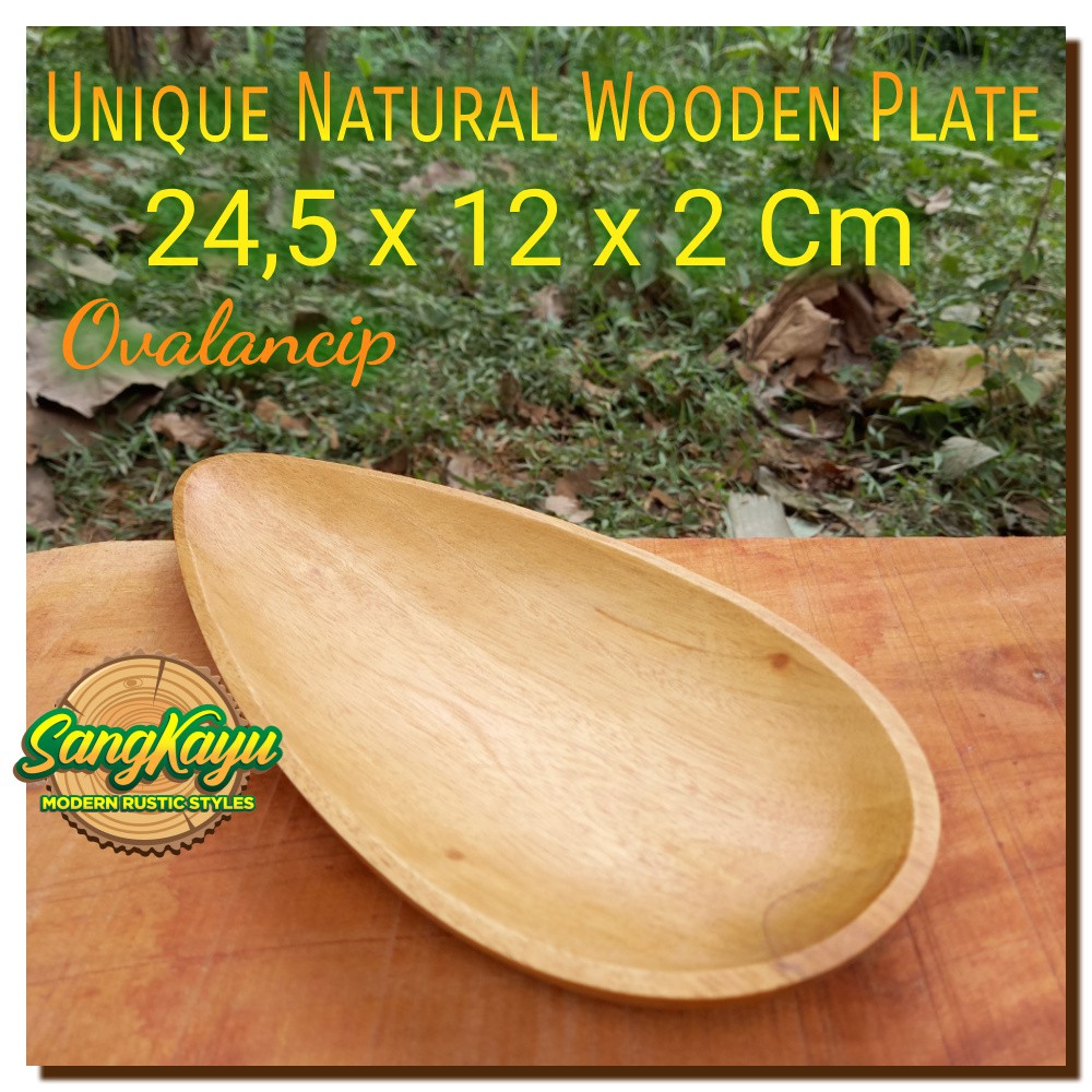 Ovale wooden plates 24,5 x 12 cm piring kayu oval lancip piring saji