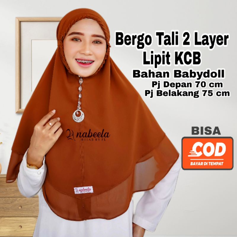Hijab Bergo Maryam Ceruty 2 Layer Bergo Maryam 2 Layer Hijab Instan Diamond Khimar Tali Non Pad Berg