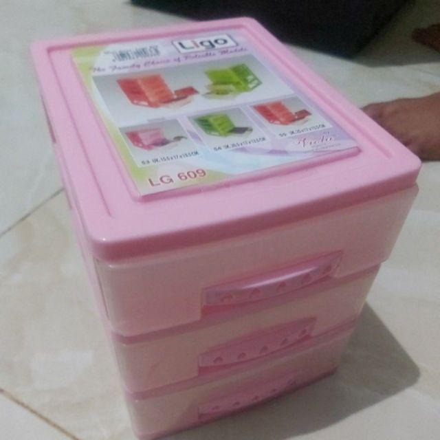 Mini Container Ligo Susun 3 / Laci Mini Viola Tingkat / Rak Obat
