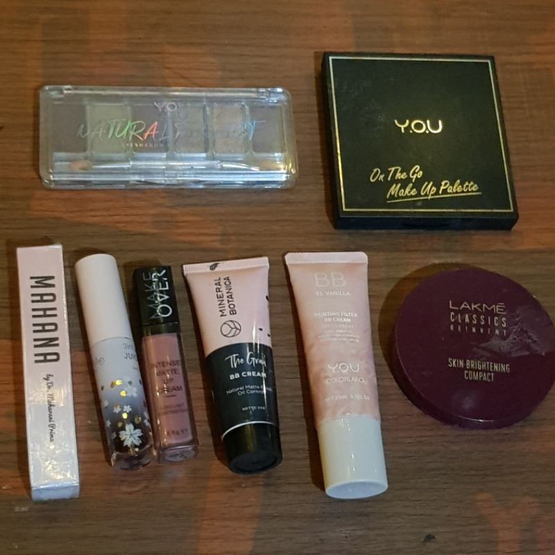 PRELOVED LIKE NEW PAKET BUNDLE MAKE UP LIP SERUM NOERA LIP TINT NOERA MAKE OVER EMINA GLOSSY BLUSH O