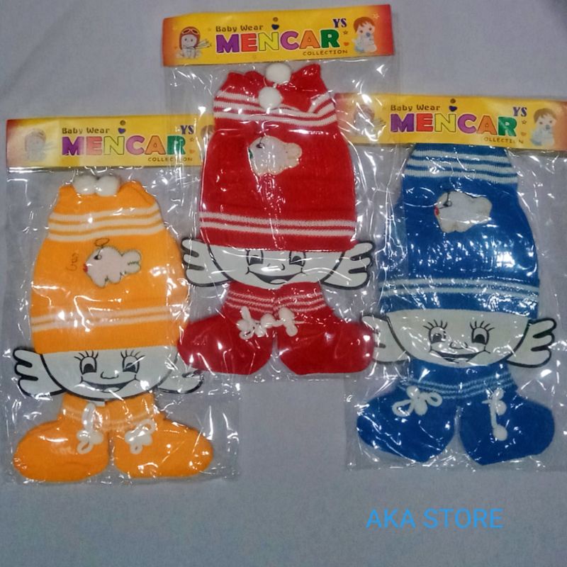 Topi Set kaos kaki bayi rajut