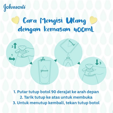 Johnson Baby Wash Top To Toe 500 ml pump 400ml refill Johnsons sabun bayi