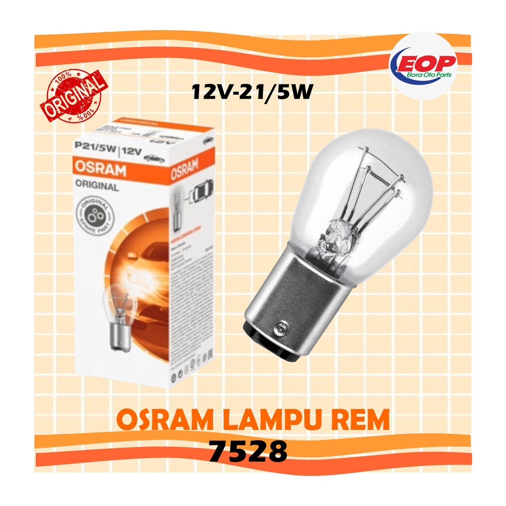 OSRAM Lampu Rem Putar 12V 21/5W - P21/5W 7528 Original