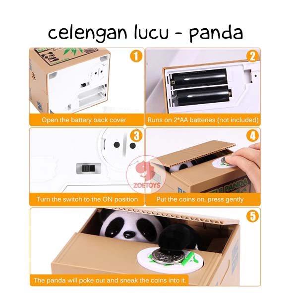 Zoetoys Celengan Lucu | Steal Money Cat Piggy Bank Kucing Cat Panda Piggy Bank Steal Money Ocelot Remover