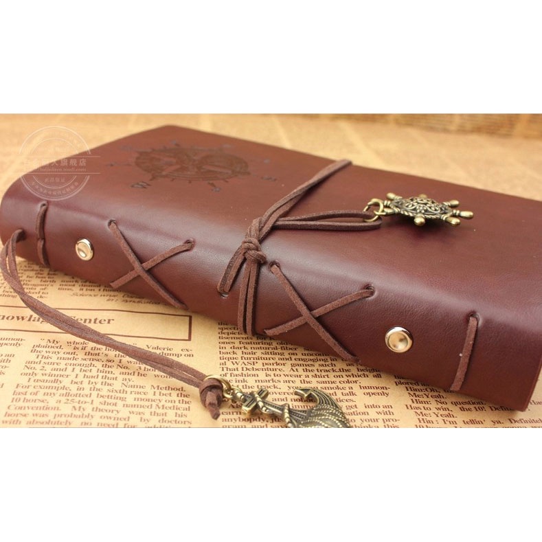 Buku Catatan Notebook A5 Buku Diary Aesthetic Gaya Retro Binder Unik Cover Kulit PU Leather