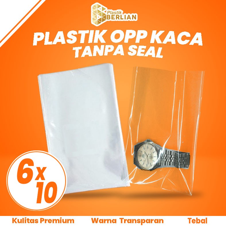 

Plastik Opp Kaca Tanpa Seal / Lem 6x10 cm Tebal Bening - 100 lbr