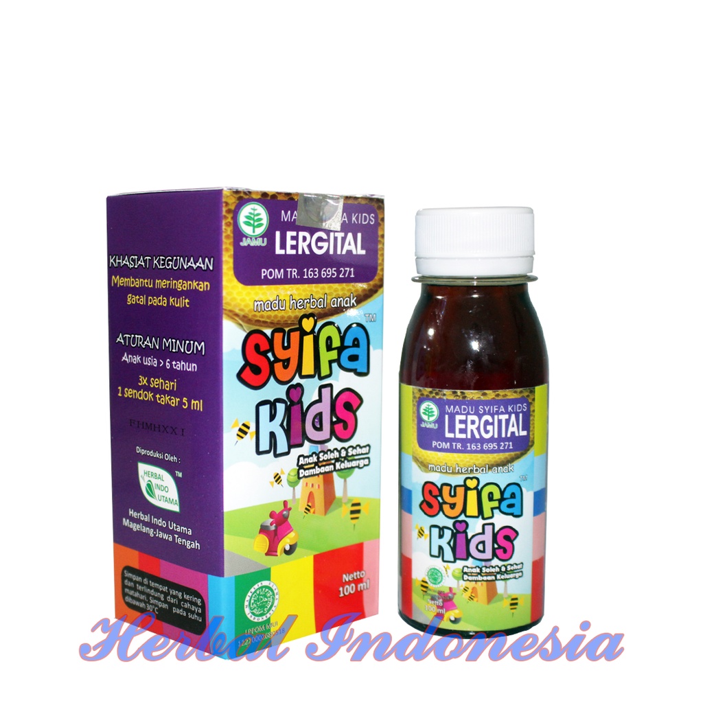 Madu Anak Herbal Syifa Kids LERGITAL HIU Isi 100ml - Obat Alergi Gatal Gatal Original