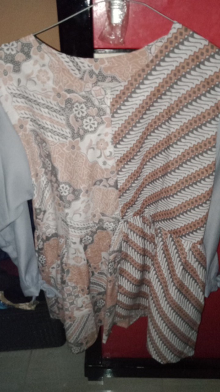 Tey-17 Batik Wanita Asj Sa Hrb026 Kenongo Kemeja Tosca Pendek