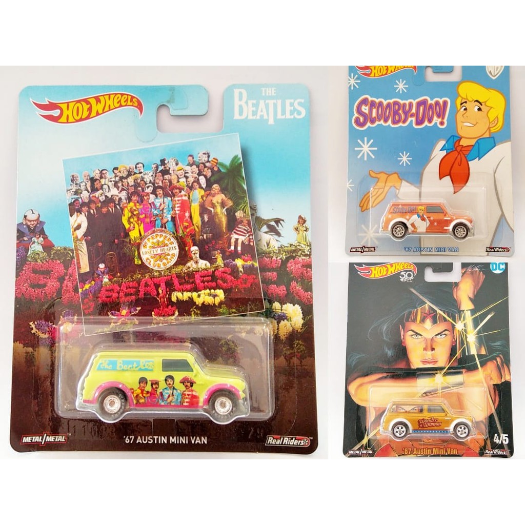 Diecast Hot Wheels 67 Austin Mini Van Scooby Doo The Beatles Wonder Woman DC HW Hotwheels Retro