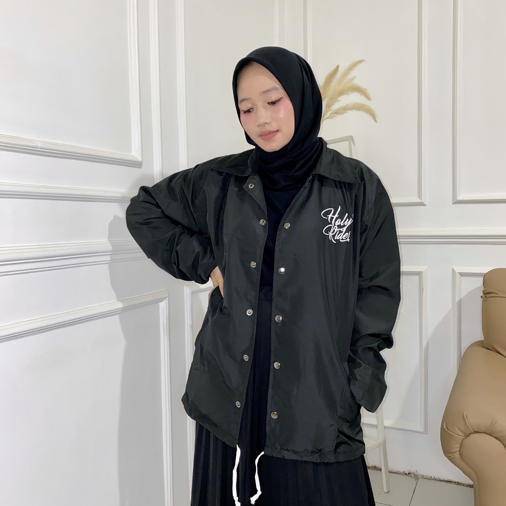 Coach Jacket holyrider  MMXXI BORDIR  HITAM II Jaket Coach model winbacker