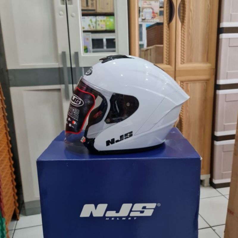 NJS KAIROZ - WHITE / GREY GLOSSY / GREY DOFF / BLACK GLOSSY / BLACK DOFF / PINK / EASY GREEN / ORANGE - HELM HALF FACE-3